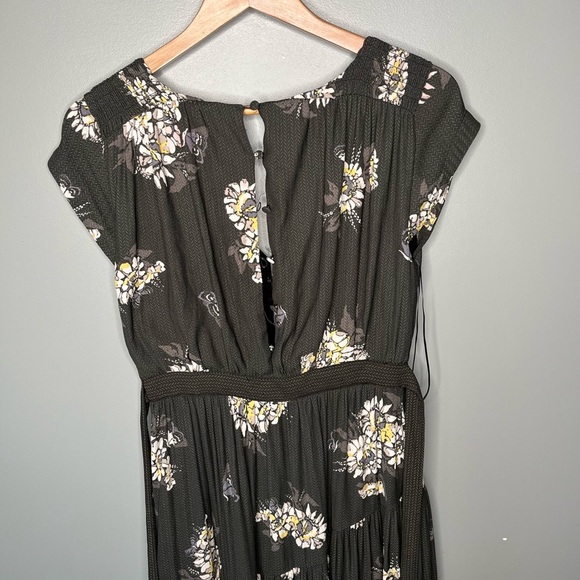 Free People All I Got Moody Floral Tiered Maxi Dress With Tie - Picture 8 of 14